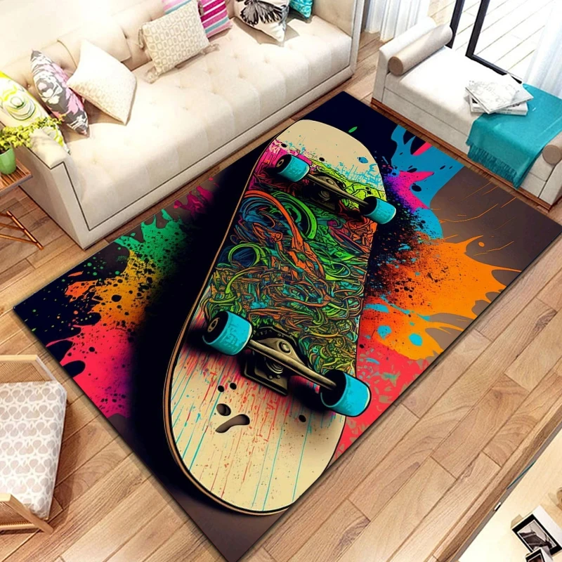 Photography Yoga - Tapete colorido com logotipo de skate