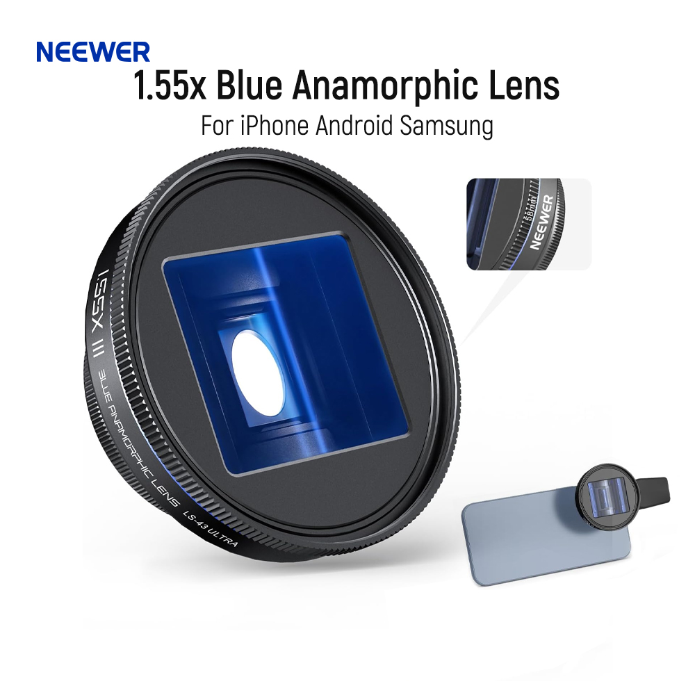 Photography Kit Vivo X200 Pro - NEEWER Lente anamórfica azul 1.55x compatível