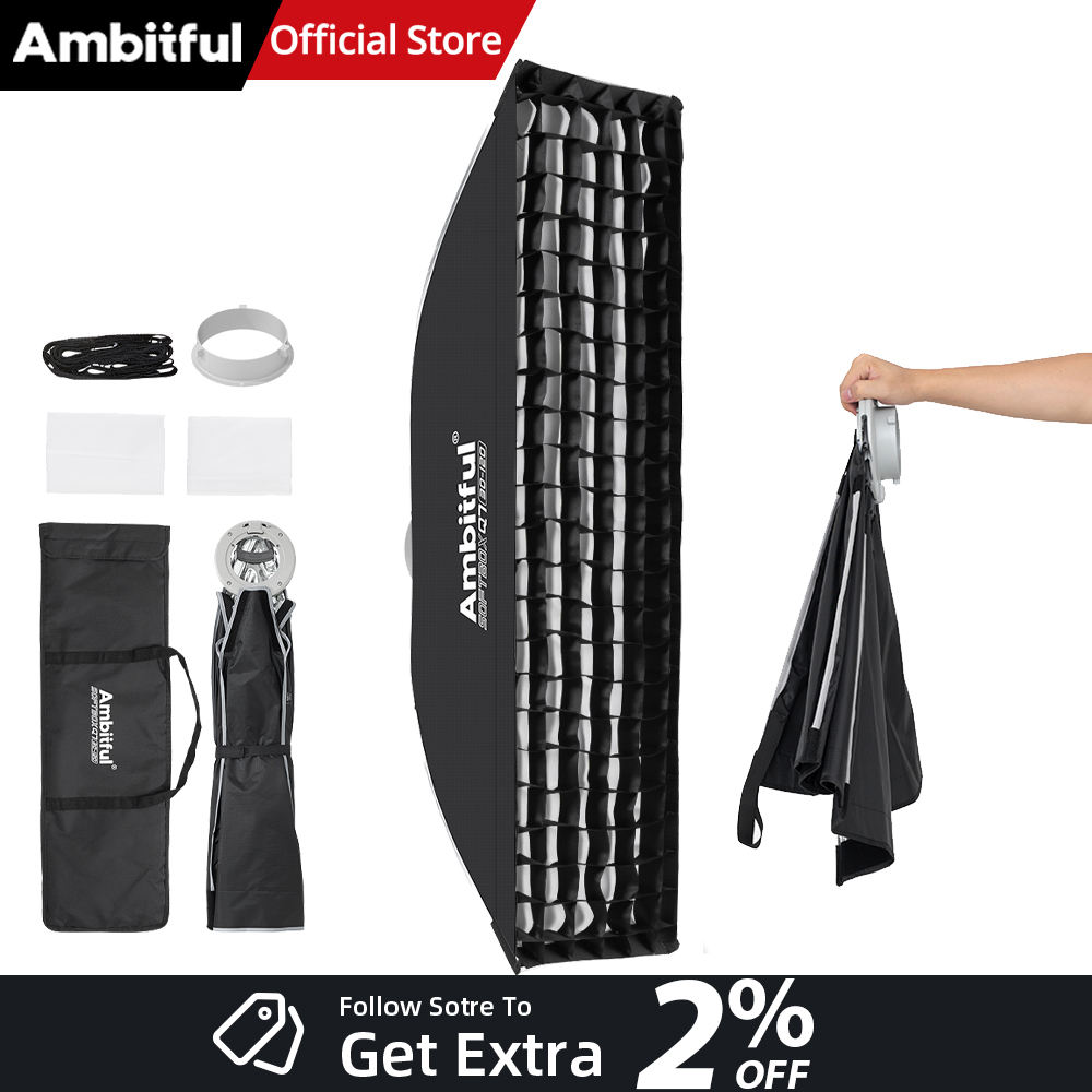 Photography Grid - AMBITFUL Q7-II 30*120cm Softbox Retangular com