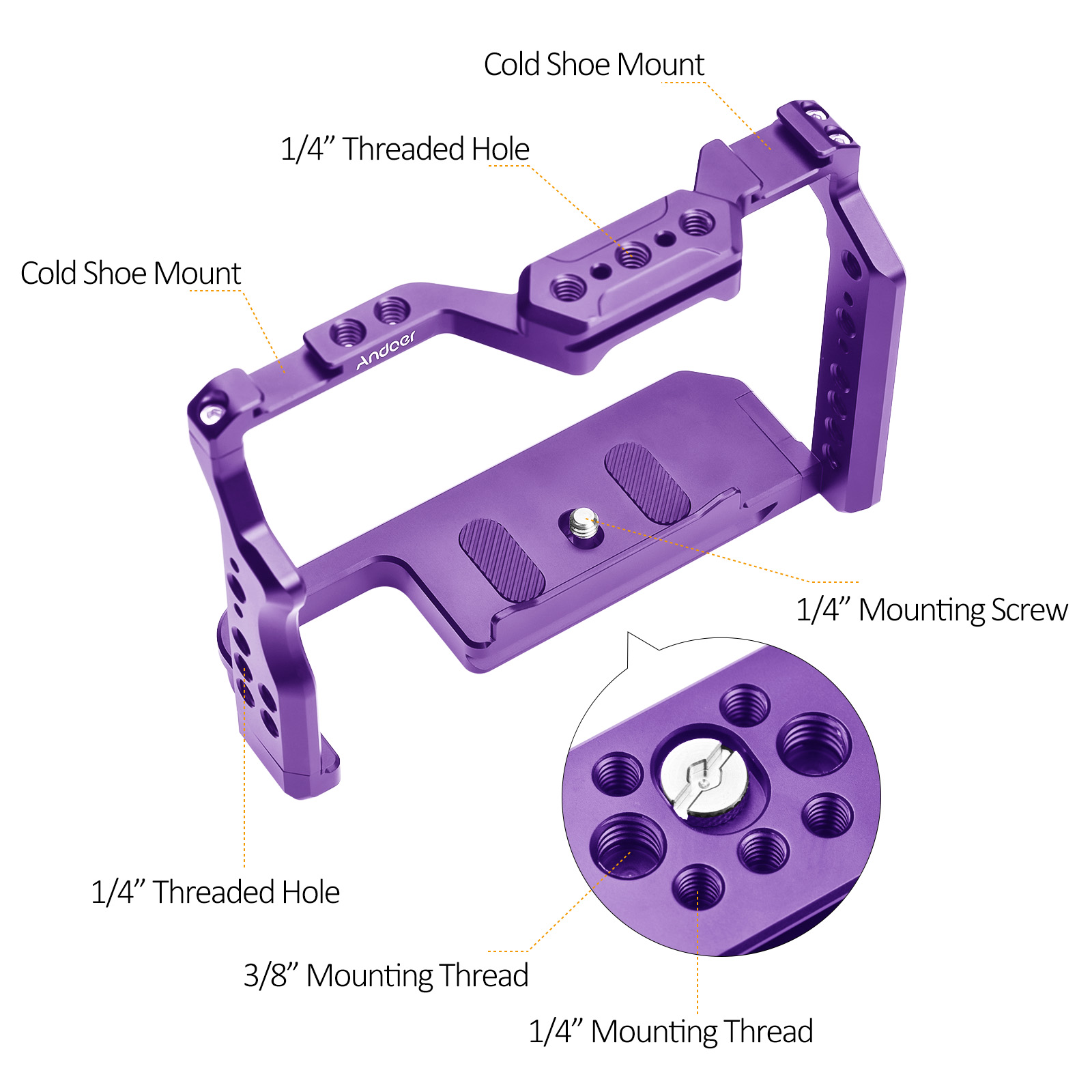 Andoer gaiola de câmera de lig - Camera Cage Baseplate avaliação e preço